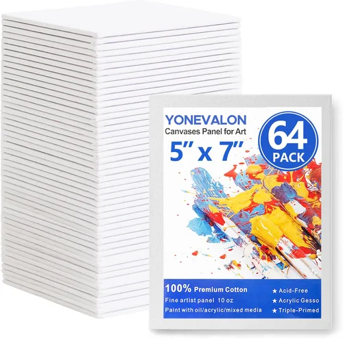 Vista 13 de YOURSORTER Mini Lienzo para pintar 4x4 pulgadas, paquete de 20 pequeños lienzos para pintar para novatos y artistas, imprimados con gesso libres