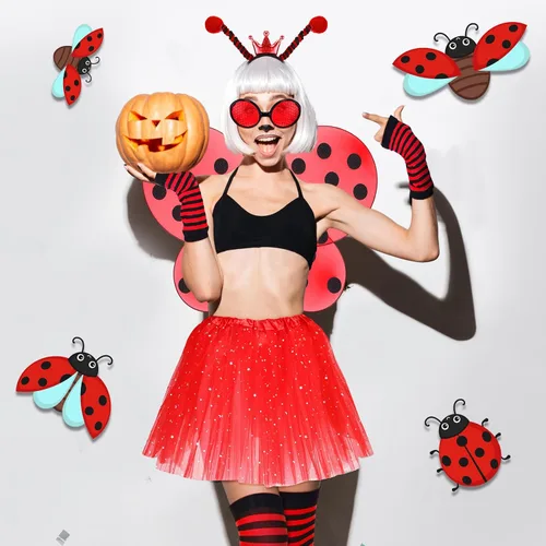 Vista 7 de Toulite Bee Costume Accessories Set for Women Bee Costumes Hairbands Wins for Birthday Themed Christmas Cosplay Party