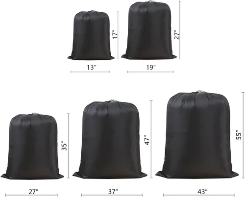 Vista 6 de Bolsa de almacenamiento multiusos extragrande para lavandería (negro, 19 x 27 pulgadas) Ligero, polvo y humedad. Ideal para mantas, ropa