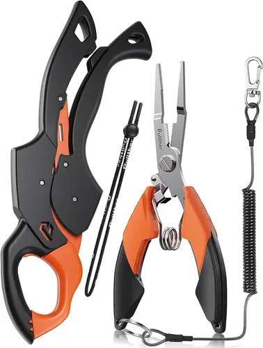 Vista 9 de Fish Gripper 9.2 pulgadas, cortador de línea multifunción, alicates de pesca, kit de herramientas de pesca de agua salada, equipo de pesca