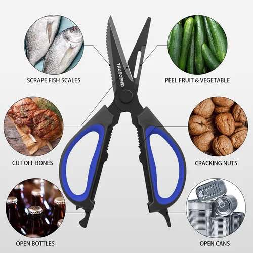 Vista 3 de TRUSCEND Pesca multiusos, cocina resistente para cortar, paquete de 2 unidades de acero inoxidable endurecido que proporcionan una resistencia
