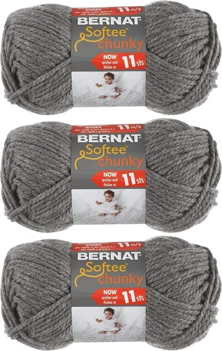 Vista 12 de Ovillo sólido Bernat Softee Chunky, Acrílico, Rojo Berry, Paquete de 1