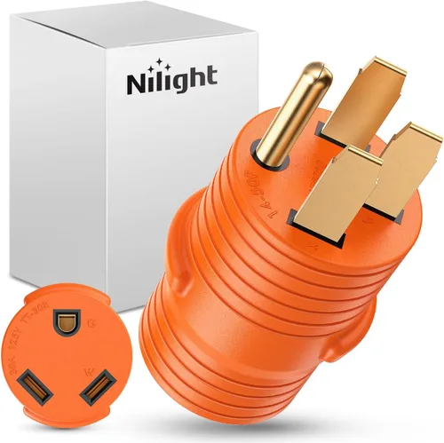 Vista 21 de Nilight Adaptador de Corriente para RV de 30 Amperios a 15 Amperios 110 Voltios Enchufe RV de Servicio Pesado TT-30P a 5-15R Enchufe Macho de 30A a