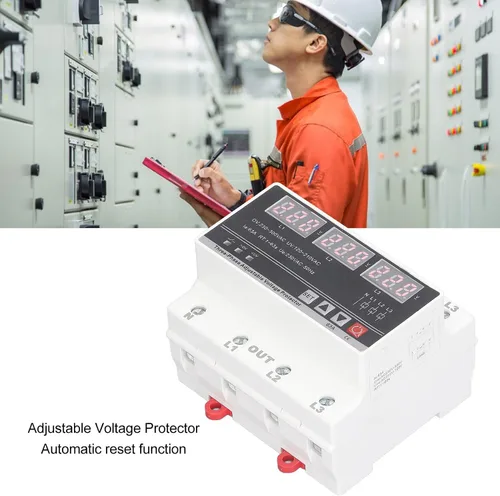 Vista 9 de Protector de corriente CA AC120V a 300V 63A Protectores ajustables trifásicos sobre dispositivo de corriente bajo voltaje Montaje en riel DIN