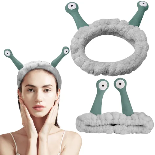 Vista 9 de Bonita diadema de caracol rosa, cara lavada para mujer, maquillaje, ducha, spa
