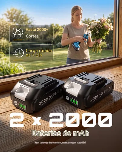 Vista 4 de SEESII Tijeras de podar eléctricas, podadora inalámbrica de corte de 1.4