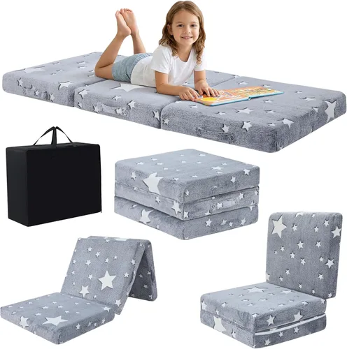 Vista 31 de MeMoreCool Colchón plegable de suelo para niños, tapete para siesta de suelo para dormir, guardería, cama plegable para niños pequeños, colchón