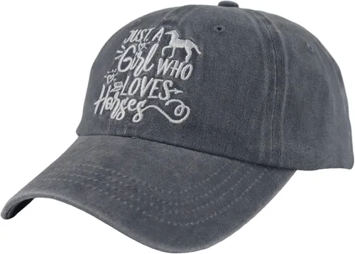 Vista 13 de Just Girl Who Loves Horse - Gorra de béisbol ajustable de algodón lavado para mujer