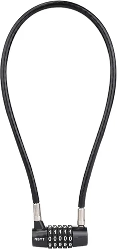 Vista 12 de Cerradura de cable combinada, cable de acero de 3/16 pulgadas, 7 pulgadas de longitud, cerradura de 4 dígitos para puertas, vallas, gabinetes