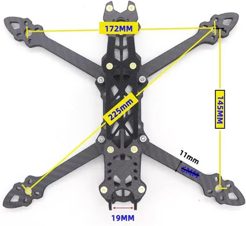 Vista 4 de FPV Racing drone fibra de carbono Quadcopter Freestyle Frame (5 pulgadas)