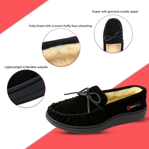 Vista 3 de Alpine Swiss Sabine - Mocasines para mujer, pantuflas para mujer