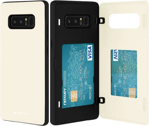 Vista 11 de GOOSPERY Funda tipo cartera para Galaxy Note 8 con tarjetero, funda protectora de doble capa para teléfono (negro)