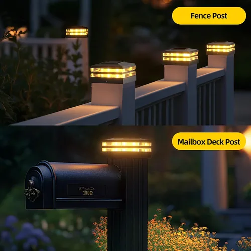 Vista 7 de Paquete de 8 luces solares para postes para exteriores, impermeables