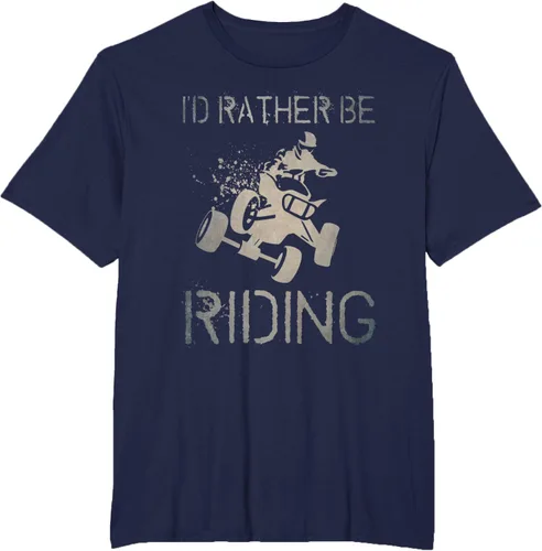 Vista 65 de Camiseta gráfica I'd Rather Be Riding ATV Quad Racing Rider de 4 ruedas, Negro