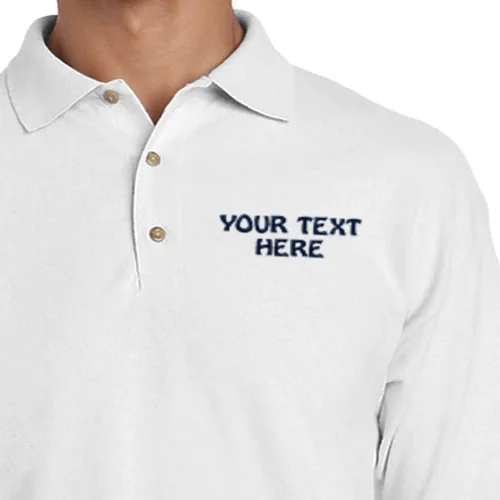 Vista 5 de Camisetas de golf de manga corta de algodón con texto personalizado para hombre