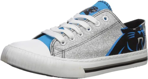 Vista 16 de FOCO Womens NFL Team Logo Ladies Fashion Glitter Low Top Canvas Sneakers Shoes