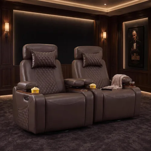 Vista 5 de Power Swivel Rocker Recliner Chair for Living Room, Dark Brown