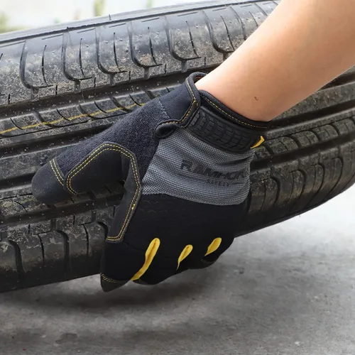 Vista 5 de Guantes de trabajo para fortalecer la protección de las articulaciones de los dedos, guantes de trabajo multifuncionales para hombres, guantes