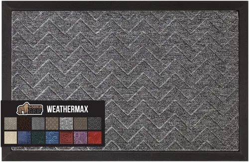 Vista 111 de Gorilla Grip - Tapete WeatherMax todo terreno 100% impermeable, caucho natural, resistente a manchas y decoloración, interior y exterior, fácil