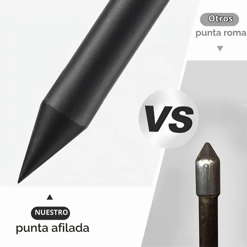 Vista 2 de Varilla de sonda de suelo, varilla de tierra ajustable de 48 pulgadas con mango en T, sonda de suelo de metal para herramienta de plomería