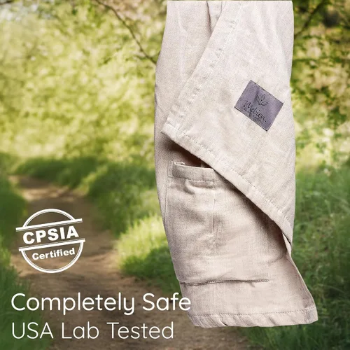 Vista 3 de Portabebés con Eslinga de Anillo - Probado en Laboratorio de EE. UU., 100% Algodón Muslin Natural, Eslinga de Anillo transpirable y ergonómica Beige