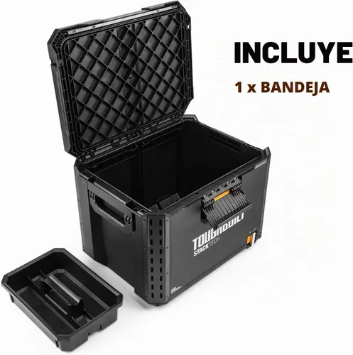 Vista 9 de ToughBuilt StackTech XL Stackable Tool Box with Lock and Removable Tray