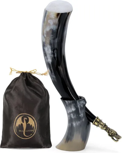 Vista 11 de Set de 4 cuernos para beber vikingos Cuerno natural hecho a mano Pulido apto para alimentos Regalo nórdico vikingo para hombres y mujeres