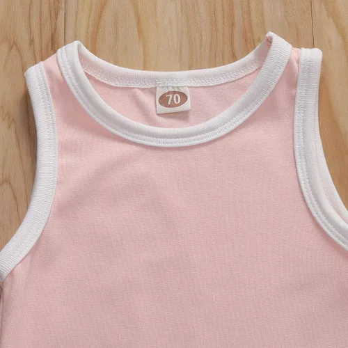 Vista 19 de Mameluco básico de una pieza de color sólido para bebés y niñas