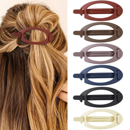 Vista 16 de Pinzas de pelo planas French Concord - 6 piezas, pinzas de pelo curvas sin deslizamiento, pinzas de agarre para volumen, pinzas de pelo para mujeres