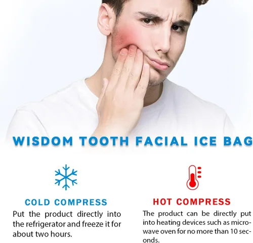 Vista 5 de Paquete de hielo para mandíbula, cabeza y barbilla, paquetes de gel reutilizables calientes o fríos, alivio del dolor para ATM, cirugía oral
