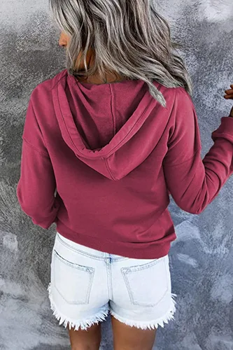 Vista 15 de NEYOUQE Sudaderas de moda para mujer, para otoño e invierno, con botones de un cuarto, sudaderas casuales de moda con cuello redondo