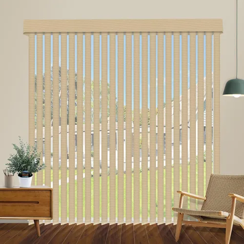Vista 26 de Persianas verticales opacas sin cordón, persianas de tela con listones de 3.5 pulgadas, persianas verticales con protección UV, tamaño súper grande