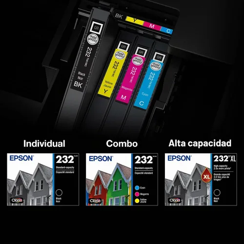 Vista 5 de Epson 232 Claria Ink Cartucho de Tinta de Capacidad Estándar Negro (T232120-S) Funciona con WorkForce WF-2930, WF-2950, Expression XP-4200, XP-4205