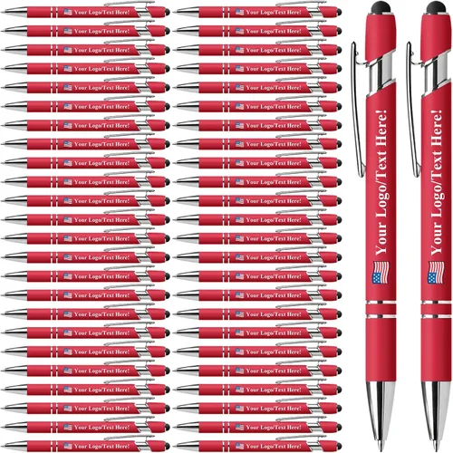 Vista 10 de Bolígrafos personalizados con lápiz capacitivo, bolígrafos personalizados impresos con tu logotipo o mensaje, ideales para regalos, promociones