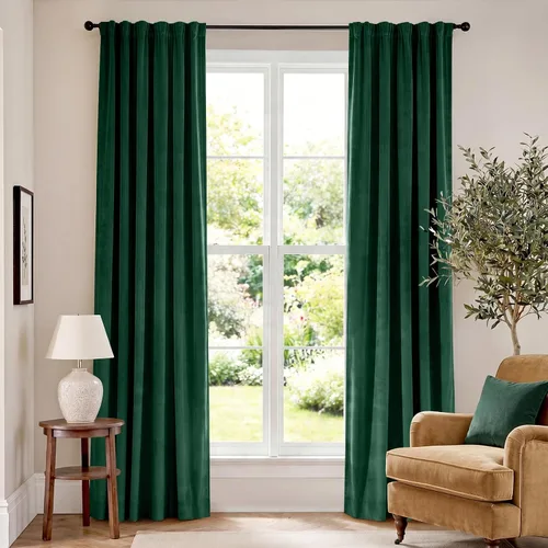 Vista 110 de Lazzzy Cortinas opacas de terciopelo beige de 84 pulgadas de largo con aislamiento térmico para oscurecer la habitación, cortinas forradas de lujo