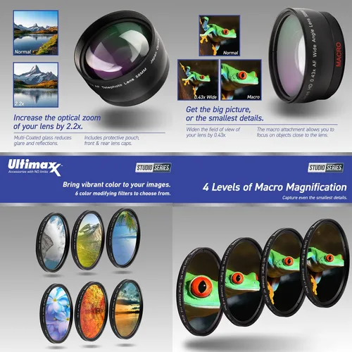 Vista 3 de Ultimaxx Kit de accesorios de 2.638 in para Canon EOS Rebel T7i, T6i, T6s, SL2, SL3, 77D, 750D, 760D, 800D, 200D, 8000D, KISS X8i y más; incluye