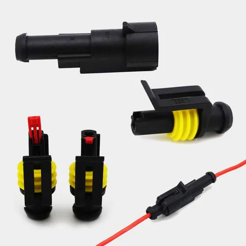Vista 3 de 20 Kits Conector de 1 Pin Conectores Eléctricos Automotrices de Conexión Rápida Conectores de Alambre de 1 Pin Conector Impermeable Conector