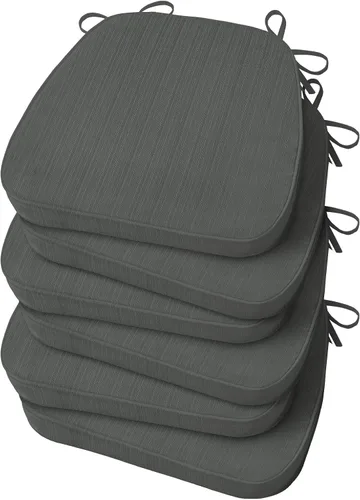 Vista 19 de Basic Beyond Cojines para sillas de comedor, 4 unidades, cojines para sillas de cocina en forma de D con lazos, juego de 4, cojines de asiento