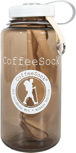 Vista 4 de CoffeeSock Filtro de café reutilizable para botellas de agua de boca ancha de 32 onzas – Bolsa de algodón orgánico certificado GOTS, máquina