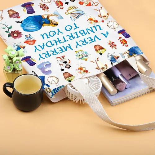 Vista 3 de PLITI Alice Bolso de mano Alice Fans Regalo Hija Regalo de Cumpleaños Un Muy Feliz Unbirthday To You Bolso Para Los Cuentos De Hadas Amante