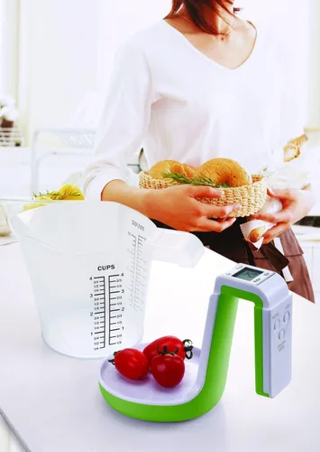 Vista 2 de Báscula digital de alimentos y taza medidora de cocina