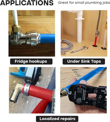 Vista 6 de SUPPLYGIANT Barra de tubo PEX-B de 1/2" x 4 pies, paquete de tubos Pex rojos y azules para tubería de agua potable, plomería de agua caliente