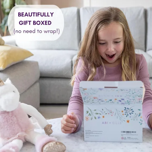 Vista 3 de ABI + OLIE Joyero de unicornio de bailarina para niñas y niñas pequeñas, joyero para niños y caja de música para niñas, organizador musical