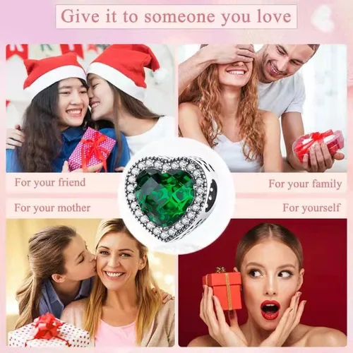 Vista 6 de LongLuck Dije de ojo de cristal para pulsera Pandora, dije de plata de ley 925 con circonitas cúbicas para mujer, Plata esterlina, cristal