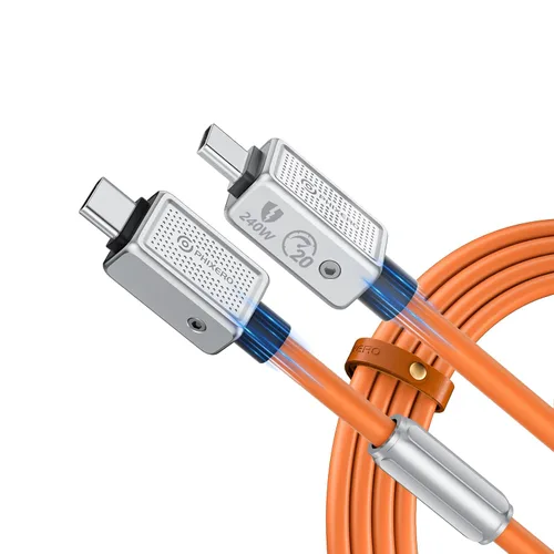 Vista 23 de PHIXERO Cable USB C a USB C de 240 W, aleación de zinc, 20 Gbps, 1.6 pies, negro