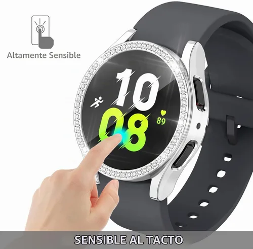 Vista 7 de RICHONE Compatible con Samsung Galaxy Watch 5 y Watch 4 y FE 40 mm Protector de pantalla Estuches de strass, Accesorios de cubiertas protectoras