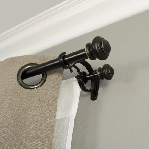 Vista 8 de Set de varillas para cortinas de arena doble telescópicas Decopolitan Urn, 36-72", bronce antiguo