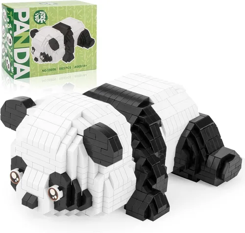 Vista 17 de Lindo kit de bloques de construcción micro mini de animales, ladrillos mini azules de gato para juguetes de construcción para adultos, niños