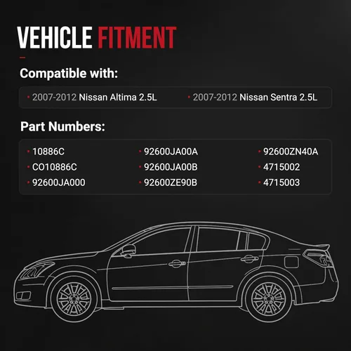 Vista 4 de Compresor de AC con embrague - Compresor de A/C compatible con Nissan Altima y Sentra 2.5L 2007-2012 - Reemplaza 92600ZN40B, 92600JAOOA