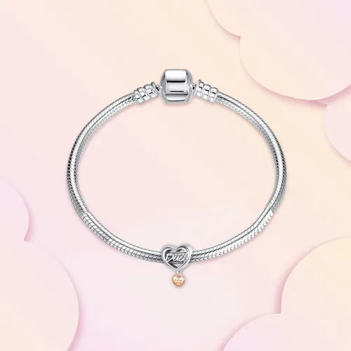 Vista 2 de Annmors Dijes familiares de joyería para mujer, plata de ley 925, cuentas colgantes con circonita cúbica, cuentas de joyería de bricolaje, regalos